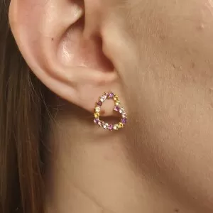 Brincos Ouro 18K E Pedras Brasileiras