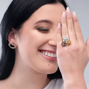 Brincos Ouro 18K E Pedras Brasileiras