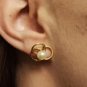 Brincos Ouro 18K E Pérolas