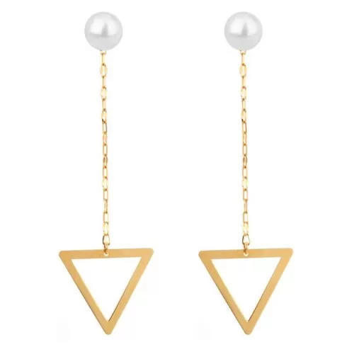 Brincos Ouro 18K E Pérolas