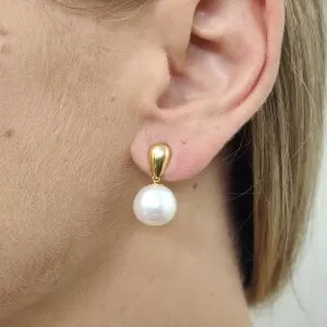 Brincos Ouro 18K E Pérolas