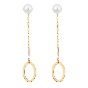 Brincos Ouro 18K E Pérolas