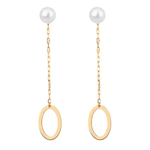 Brincos Ouro 18K E Pérolas
