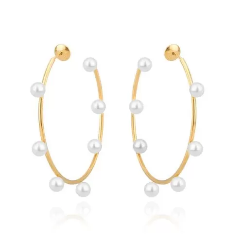 Brincos Ouro 18K E Pérolas