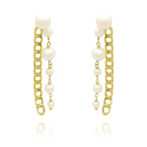 Brincos Ouro 18K E Pérolas
