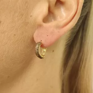 Brincos Ouro 18K E Quartzos
