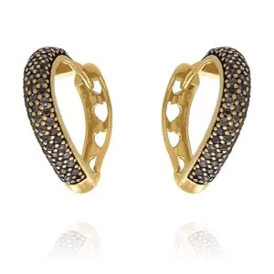 Brincos Ouro 18K E Quartzos