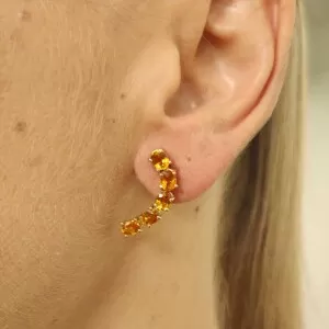 Brincos Ouro 18K E Safiras