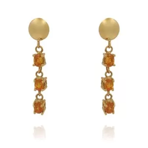 Brincos Ouro 18K E Safiras