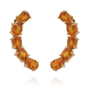 Brincos Ouro 18K E Safiras