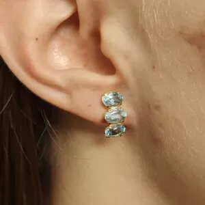 Brincos Ouro 18K E Topázios