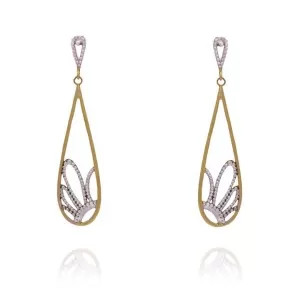 Brincos Ouro 18K Em Duas Cores