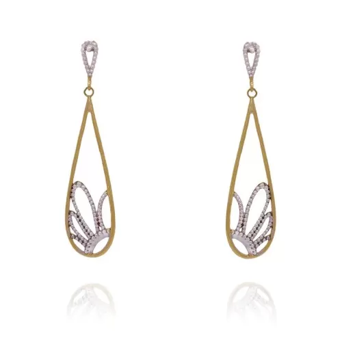 Brincos Ouro 18K Em Duas Cores