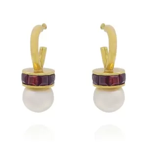 Brincos Ouro 18K, Pérolas E Granadas