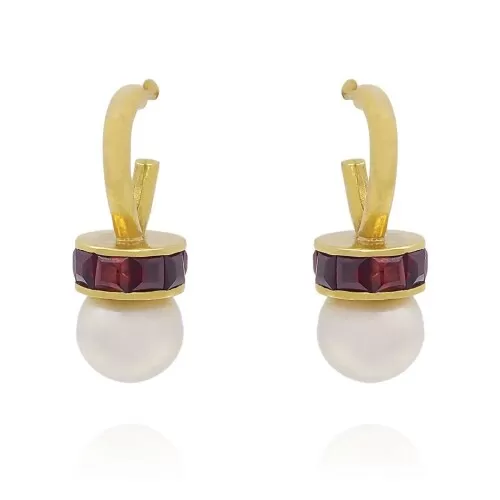 Brincos Ouro 18K, Pérolas E Granadas