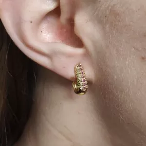 Brincos Ouro 18K, Rubis E Diamantes