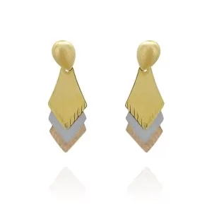 Brincos Ouro 18K Três Cores