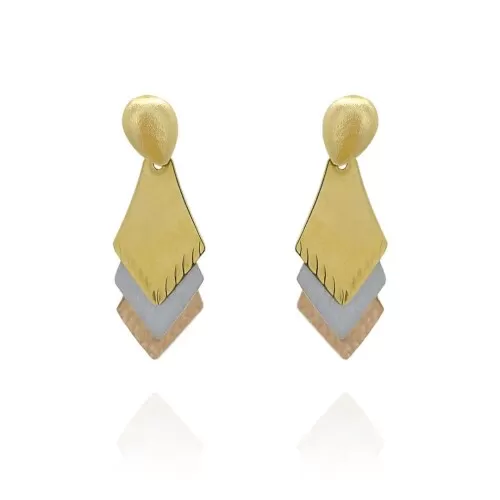 Brincos Ouro 18K Três Cores