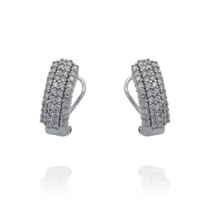 Brincos Ouro Branco E Diamantes