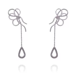 Brincos Ouro Branco E Diamantes