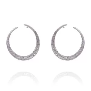 Brincos Ouro Branco E Diamantes