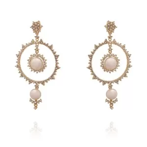 Brincos Ouro Rosé, Pérolas E Diamantes