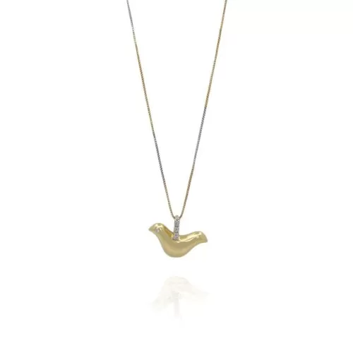 Colar Ouro 18K Duas Cores E Diamantes