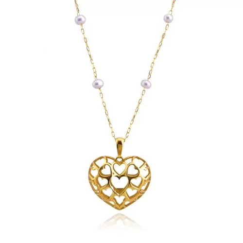 Colar Ouro 18K E Pérolas