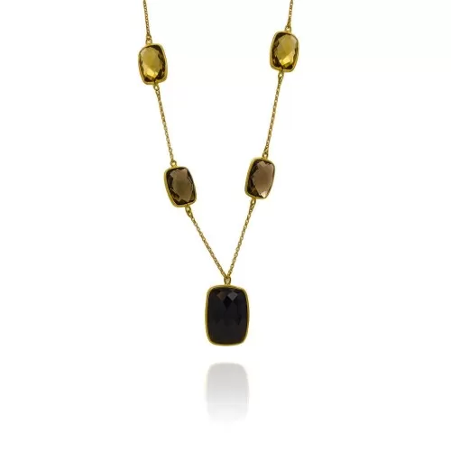 Colar Ouro 18K E Quartzos