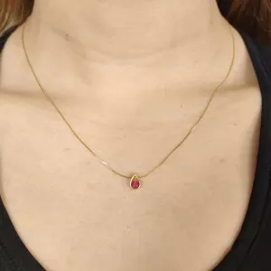 Colar Ouro 18K E Rubilita