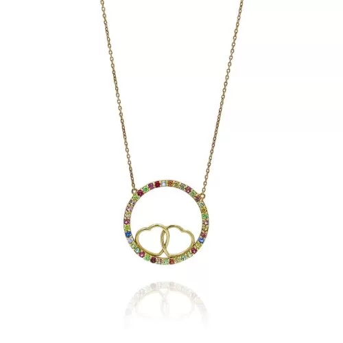 Colar Ouro 18K E Safiras