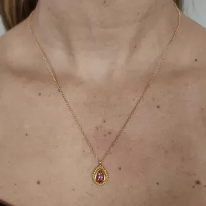 Colar Ouro 18K E Topázio