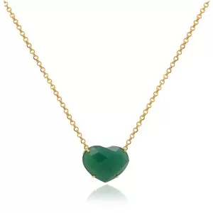 Colar Ouro 18K E Ágata Verde