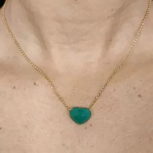 Colar Ouro 18K E Ágata Verde