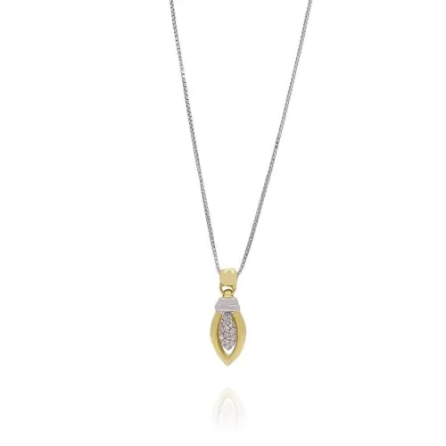 Colar Ouro 18K Em Duas Cores E Diamantes