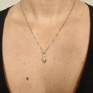 Colar Ouro 18K Em Duas Cores E Diamantes