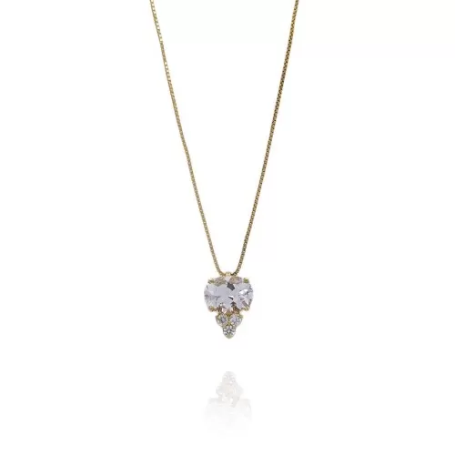 Colar Ouro 18K, Morganita E Diamantes