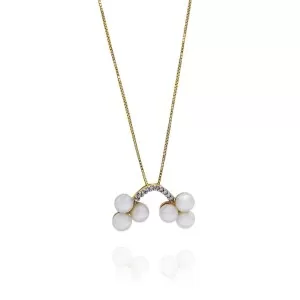 Colar Ouro 18K, Pérolas E Diamantes