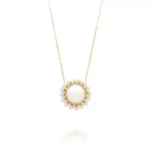 Colar Ouro 18K, Pérolas E Safiras