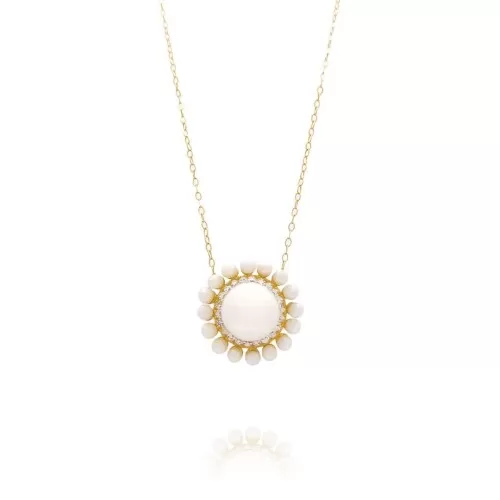Colar Ouro 18K, Pérolas E Safiras