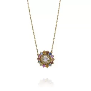 Colar Ouro 18K, Topázio, Safiras E Diamantes
