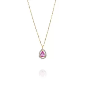 Colar Ouro 18K, Turmalina E Diamantes