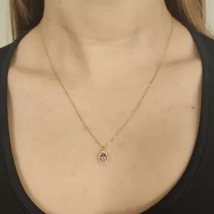 Colar Ouro 18K, Turmalina E Diamantes