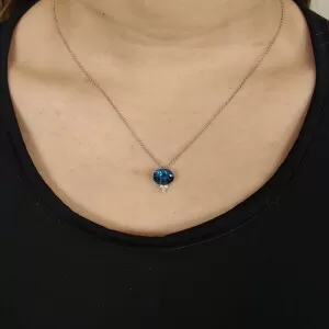 Colar Ouro Branco, Topázio E Diamantes