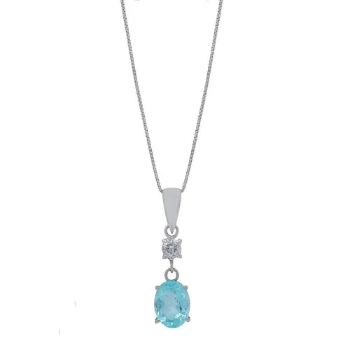 Colar Ouro Branco, Turmalina Paraíba E Diamante