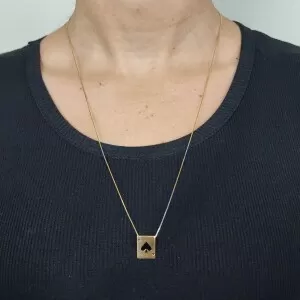 Escapulário Ouro 18K E Esmalte - Poker