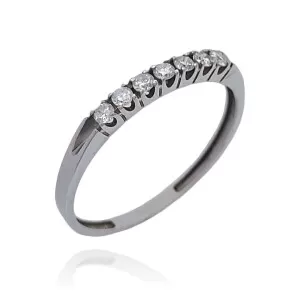 Meia Aliança Ouro Branco E Diamantes