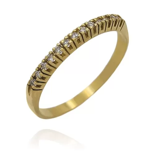 Meia Aliança Ouro 18K E Diamantes