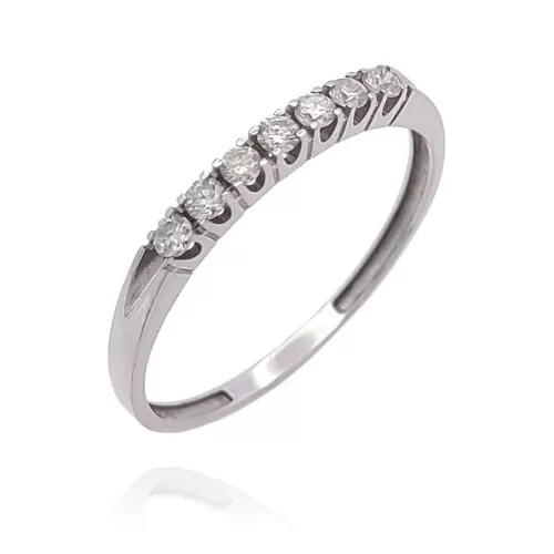 Meia Aliança Ouro Branco E Diamantes