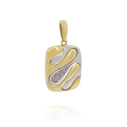 Pingente Ouro 18K Duas Cores E Diamantes